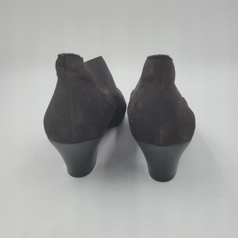 NEW Munro Francee Brown Suede V-Neck Heeled Ankle Bootie Women's Size 10M - Picture 7 of 11